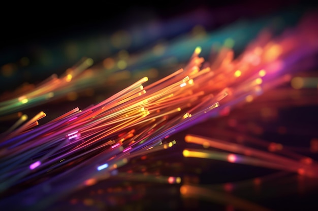 Un gros plan d'un câble à fibre optique