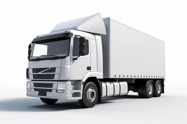 Un gros plan d'un camion blanc sur une surface blanche