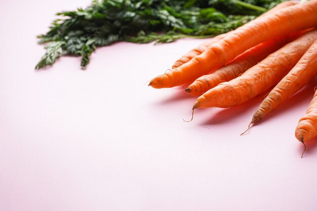 Gros plan sur les carottes avec des feuilles