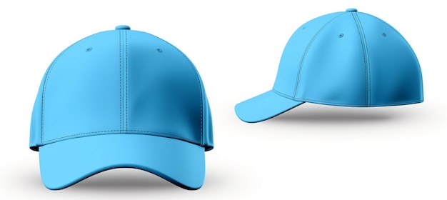 Photo un gros plan d'une casquette de baseball bleue sur un fond blanc