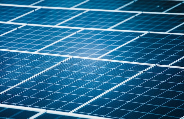 Gros plan des centrales photovoltaïques