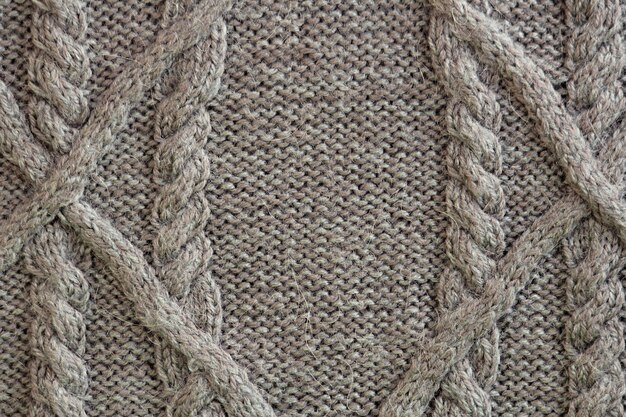 Un gros plan d'un chandail d'hiver texture tricot