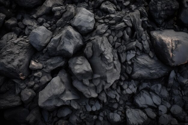 Gros plan de charbon riche en texture et en couleur créé avec une IA générative