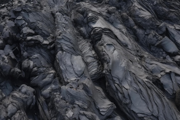 Gros plan de charbon avec sa texture et sa couleur uniques visibles créées avec une IA générative
