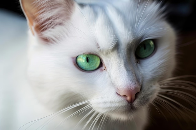 Gros plan d'un chat aux yeux verts