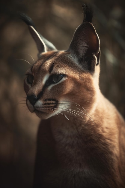 Un gros plan d'un chat caracal