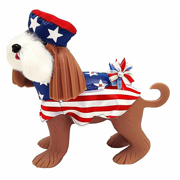 Photo un gros plan d'un chien portant une tenue patriotique