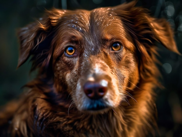 Gros plan d'un chien des Prairies créé avec la technologie Generative AI