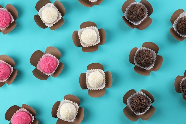 Gros plan, de, chocolat, bonbons brésiliens