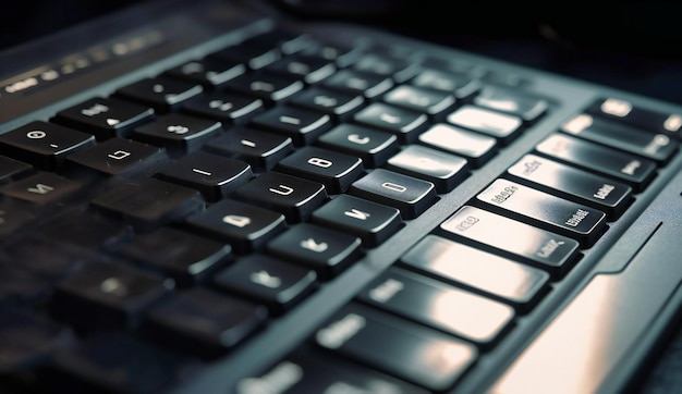 Gros plan d'un clavier sur un ordinateur portable