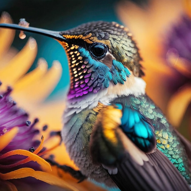 Photo un gros plan d'un colibri