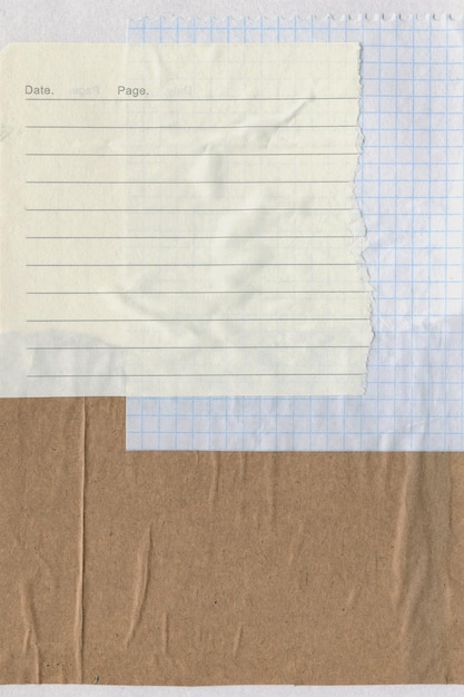 Gros plan de collage de papier déchiré coloré