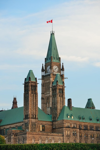 Gros plan sur la Colline du Parlement à Ottawa, Canada