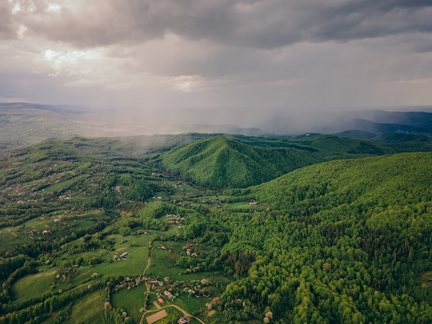 Un gros plan d'une colline verdoyante