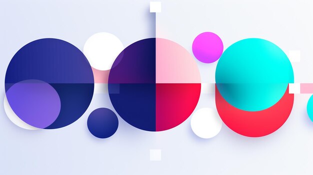 un gros plan d'une conception abstraite colorée avec des cercles et un rectangle génératif ai
