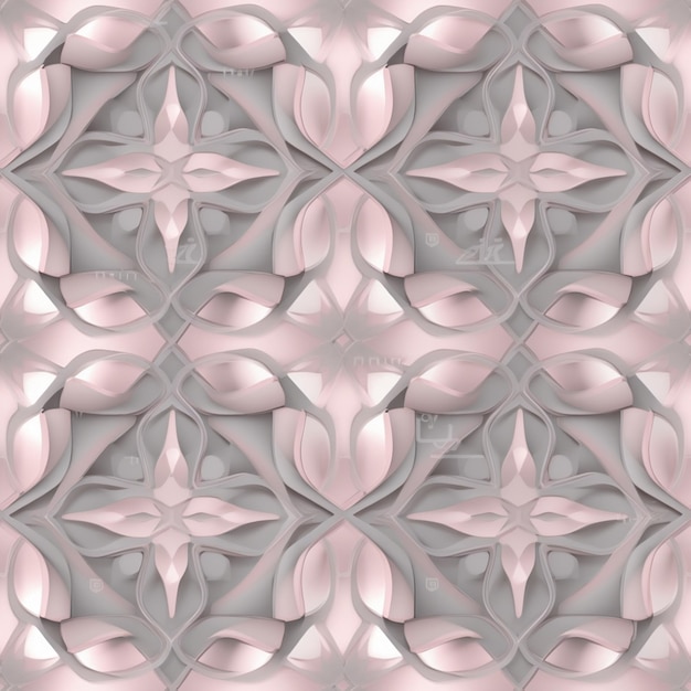 un gros plan d'une conception abstraite rose et grise générative ai