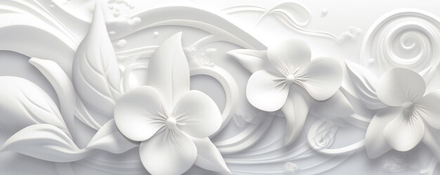 Photo un gros plan d'une conception de fleur blanche