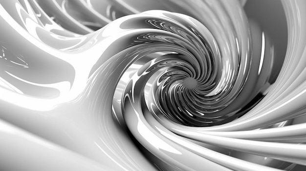 un gros plan d'une conception en spirale en noir et blanc