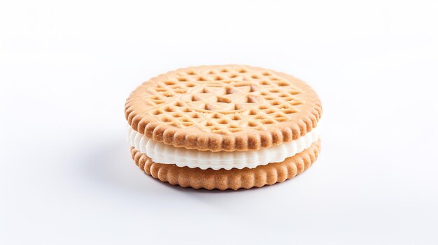 Photo un gros plan d'un cookie avec un fond blanc