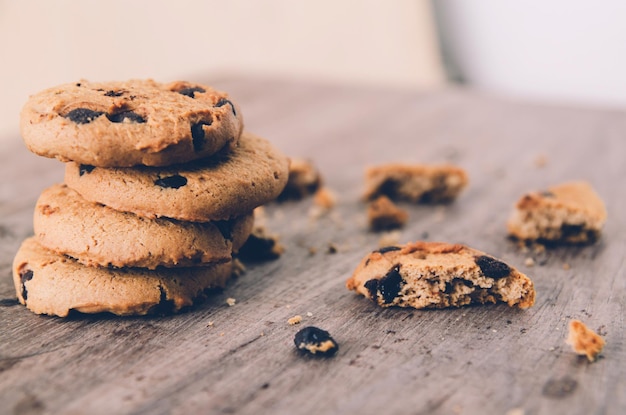 Gros plan des cookies sur la table