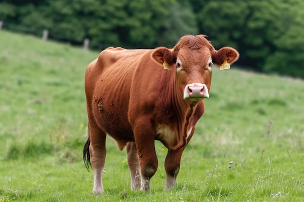 Photo un gros plan d'un coup d'œil solitaire triste vaches