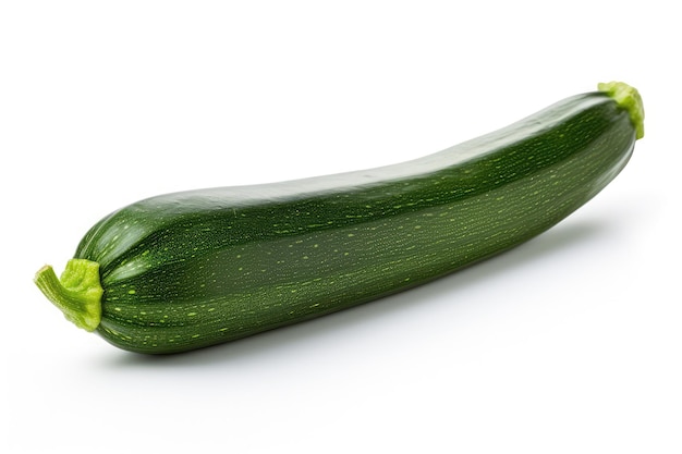 Gros plan de courgettes vertes sur fond blanc