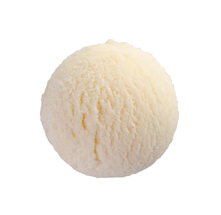 Photo un gros plan de crème glacée sur un fond blanc