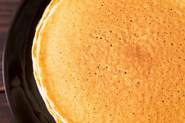 Gros plan de crêpes omemade