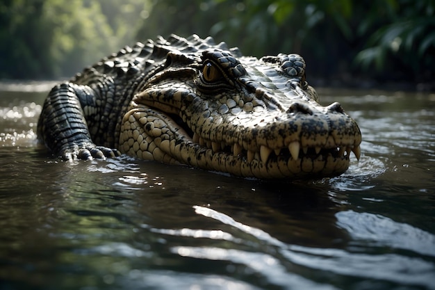 Un gros plan d'un crocodile