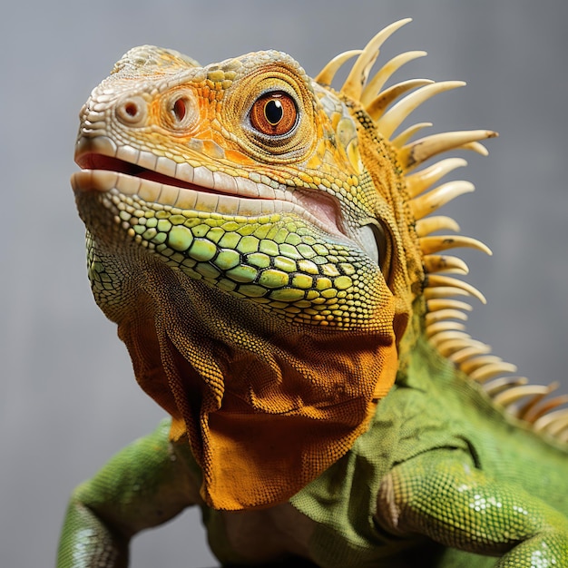 Gros plan curieux d'iguane