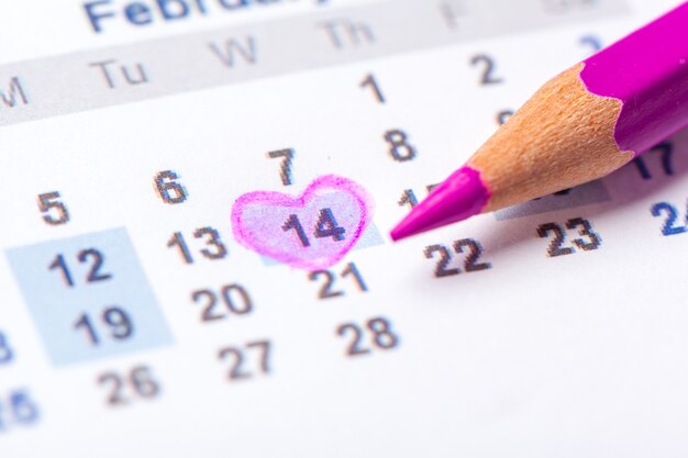 Gros plan des dates sur la page du calendrier