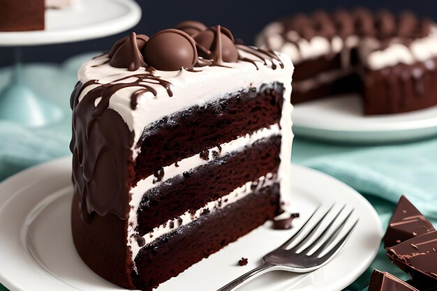 Un gros plan d'un délicieux gâteau au chocolat