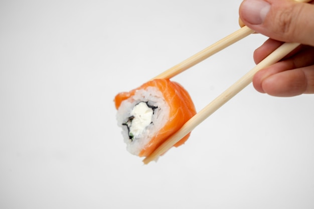 Gros plan, de, délicieux, sushi, rouleau