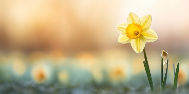 Gros plan détaillé d'une fleur de jonquille