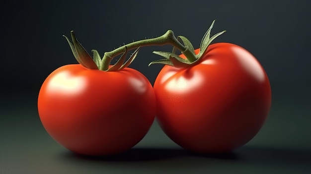 Gros plan de deux IA génératives de tomates