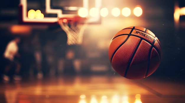 gros plan du basket-ball en cour