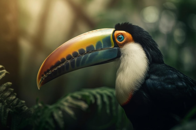 Un gros plan du bec d'un toucan