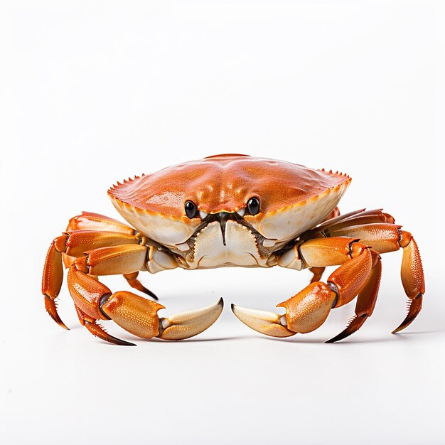 Un gros plan du crabe sur un fond blanc