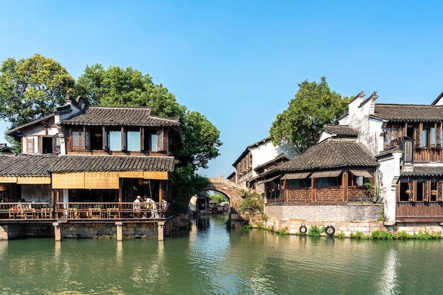 Gros plan du décor de Wuzhen Chine