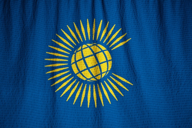 Gros plan du drapeau du Commonwealth ébouriffé, drapeau du Commonwealth soufflant dans le vent