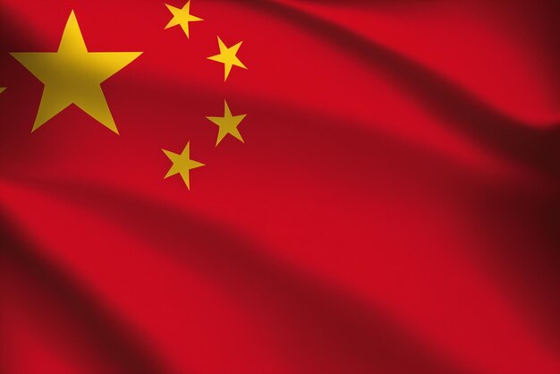 gros plan du drapeau ondulant de la Chine