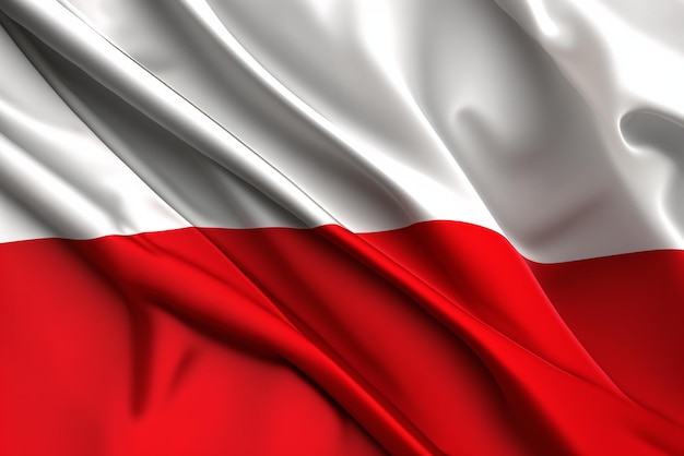 gros plan du drapeau ondulant de la Pologne