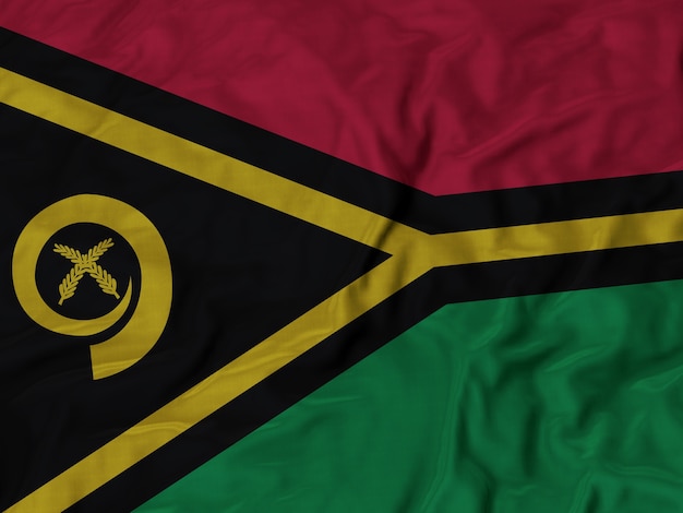 Gros plan du drapeau de Vanuatu à volants