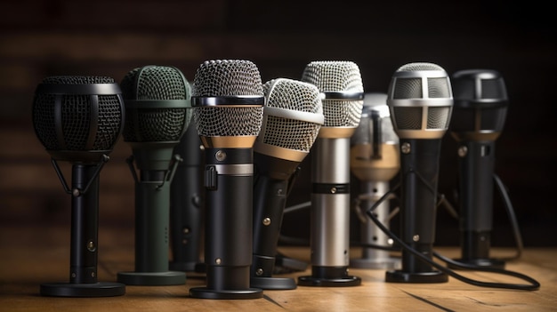 Gros plan du microphone IA générative