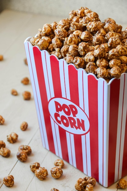 Un gros plan du pop-corn