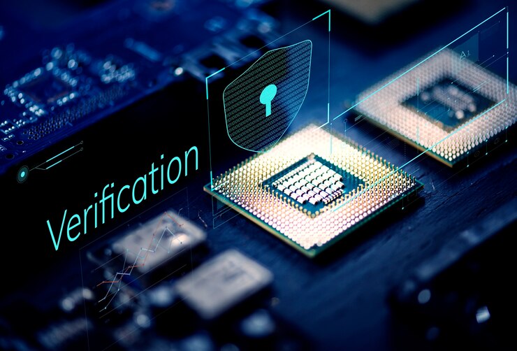 Photo gros plan du processeur informatique