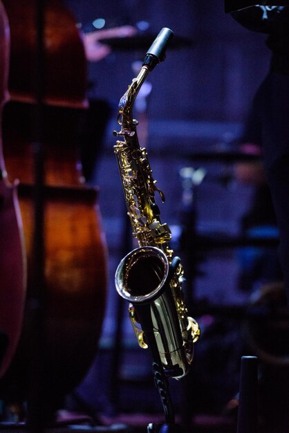 Photo un gros plan du saxophone