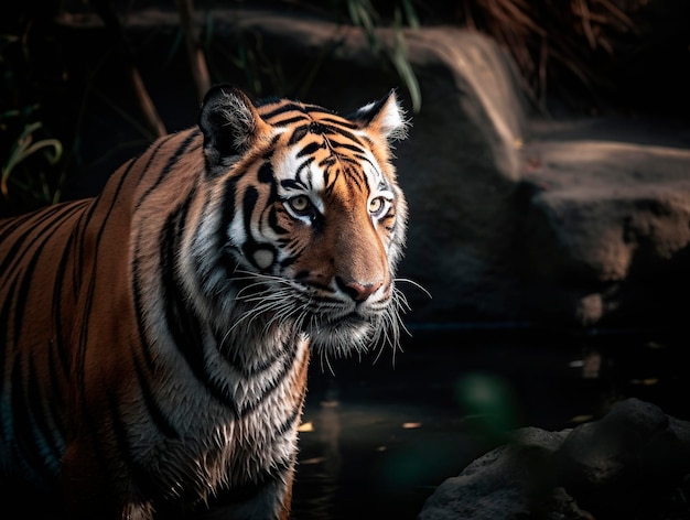 Gros plan du tigre à l'état sauvage