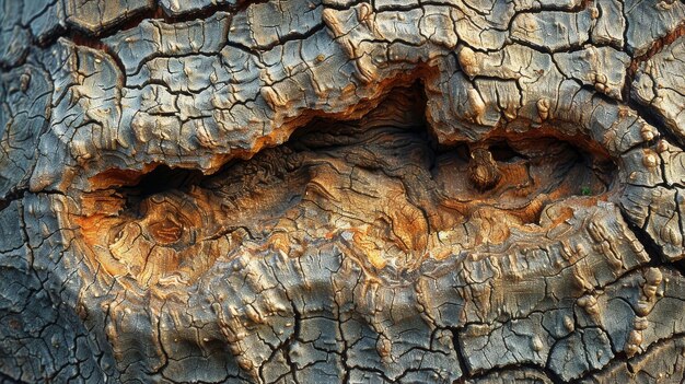 Un gros plan du tronc d'un arbre avec l'écorce pelée