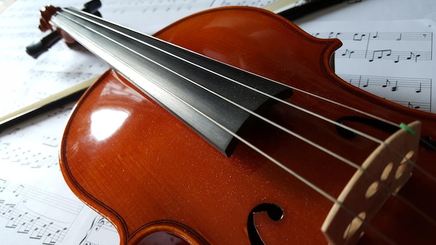 Un gros plan du violon